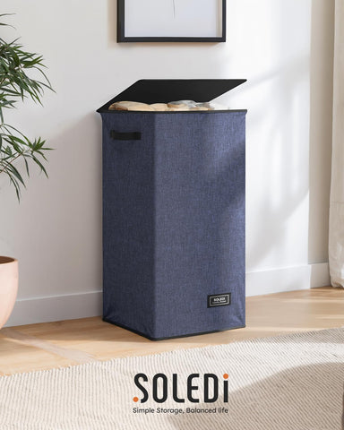 SOLEDI laundry hamper placed in a bedroom or bathroom for versatile use