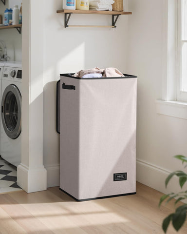 SOLEDI laundry hamper lid open with visible inner bag for easy transfer