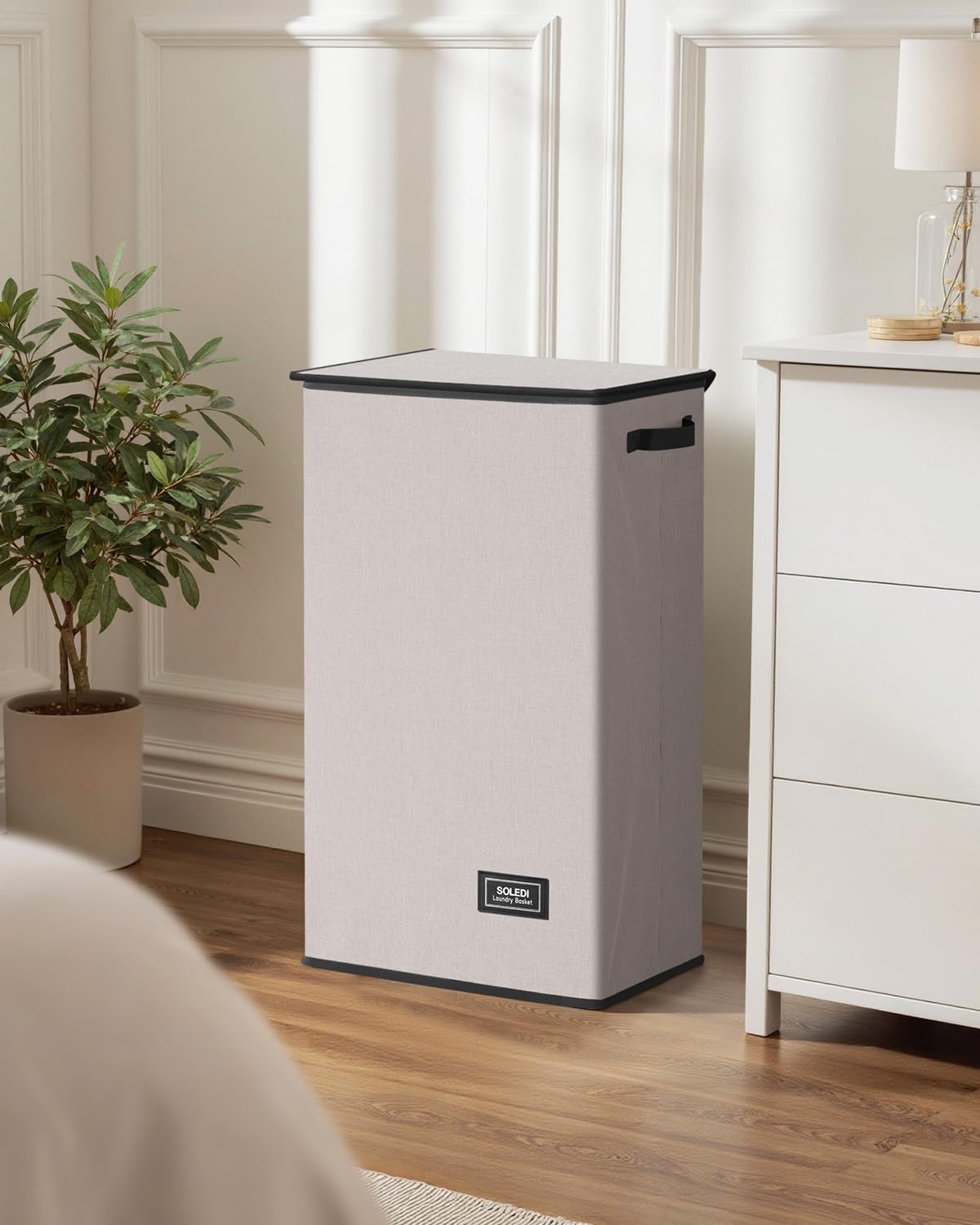 SOLEDI laundry hamper waterproof-coated fabric resists moisture