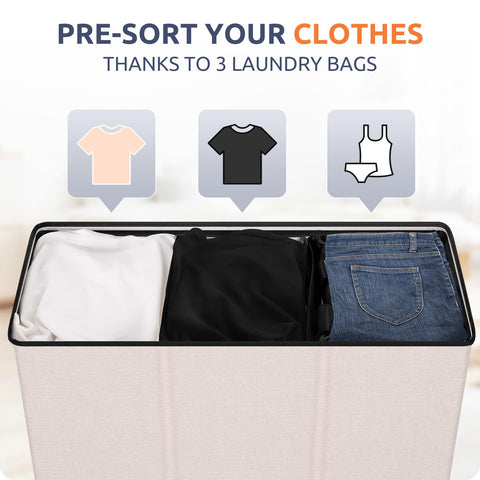 Lid-closed SOLEDI laundry hamper concealing clothes and odors