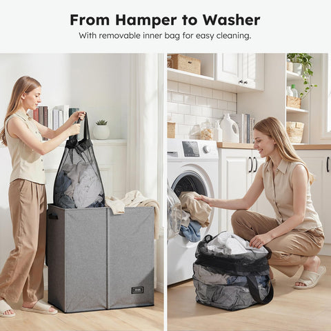 SOLEDI removable bags simplify transferring laundry to the washer.