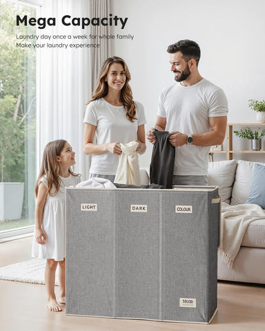 SOLEDI hamper with sturdy metal frame provides stable storage during transport