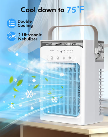 SOLEEY air cooler with 4 speed settings for personalized comfort