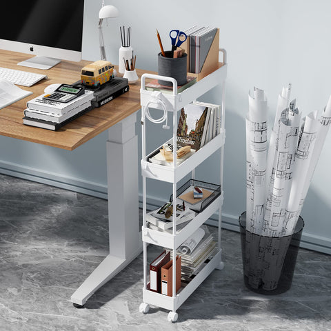 SOLEJAZZ under-sink storage cart 4-tier fits narrow gaps.