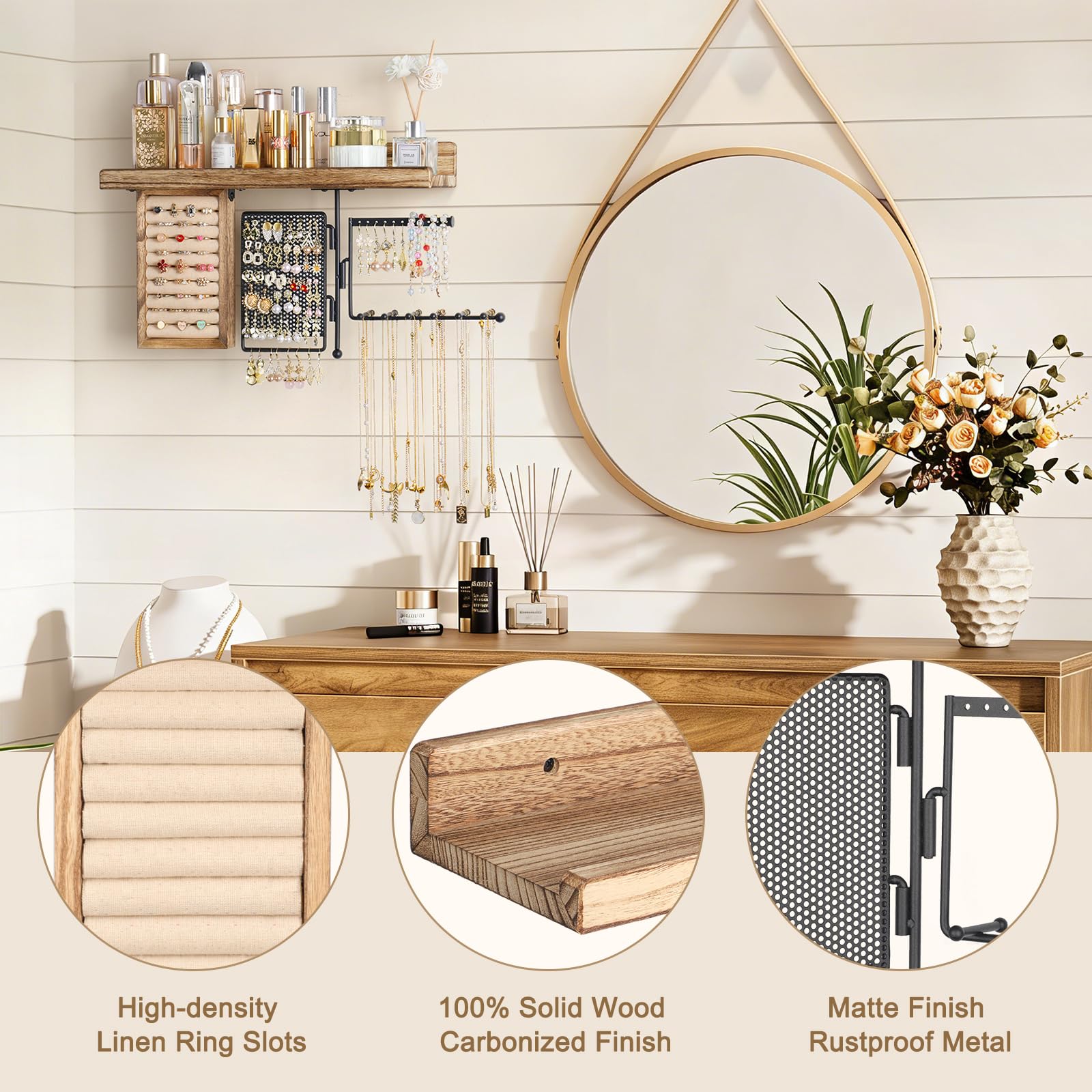SOLIMINTR rotating peg board showcases earrings with easy reach