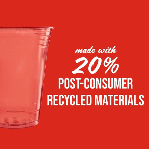 SOLO crystal-clear cups on table for social events.