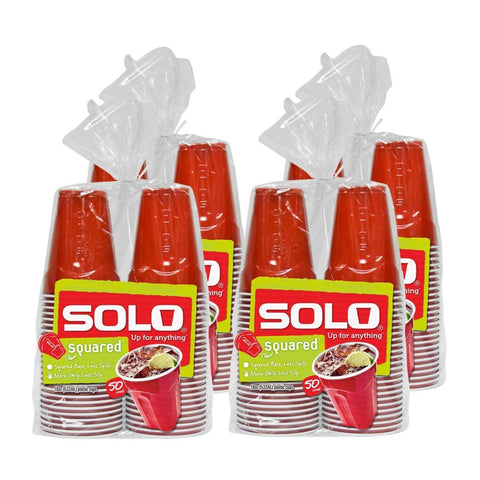 SOLO Red Squared cups 18oz pack shot showing 200-count party set