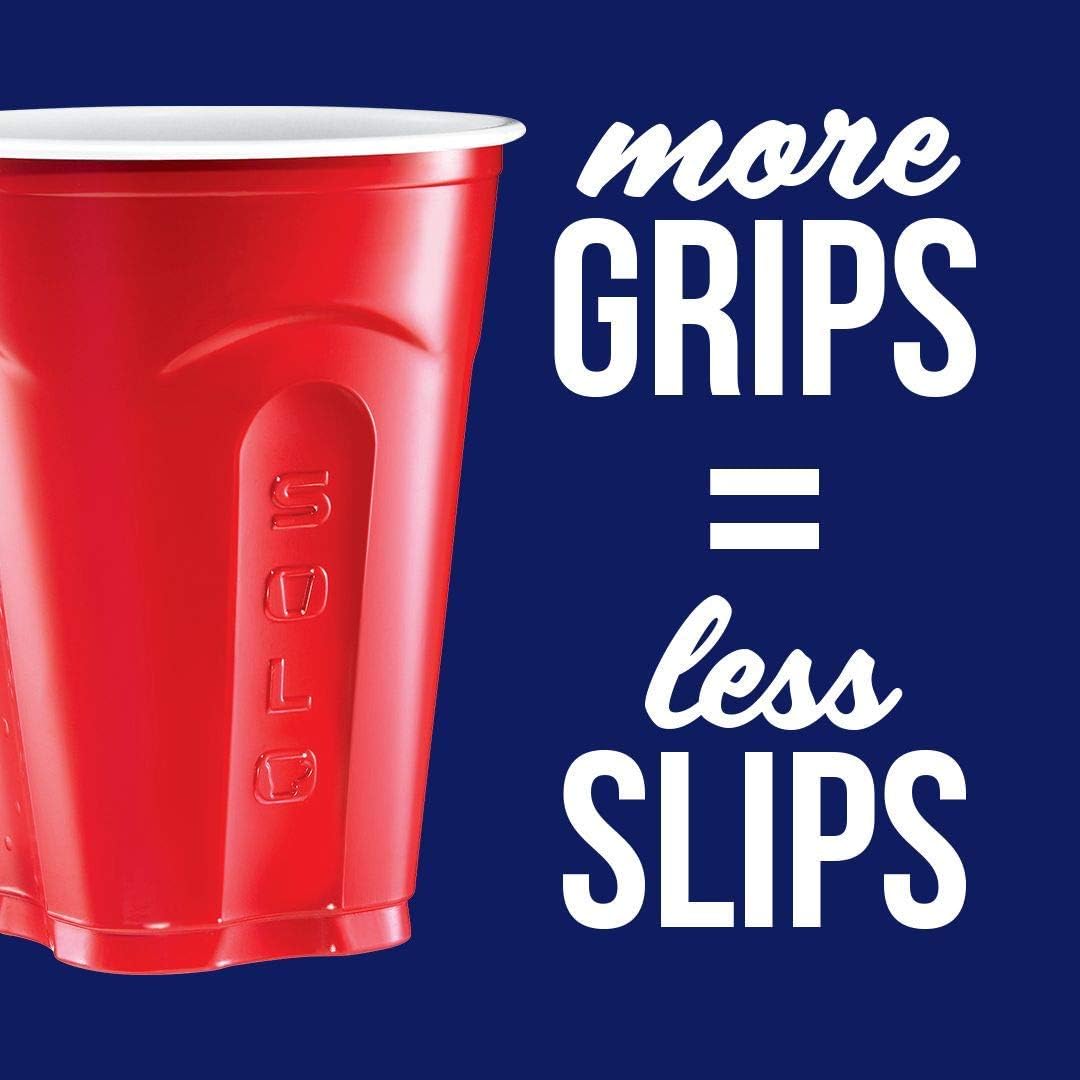 SOLO Red Squared cups in use at a lively party scene