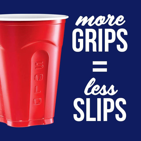 SOLO Red Squared cups in use at a lively party scene