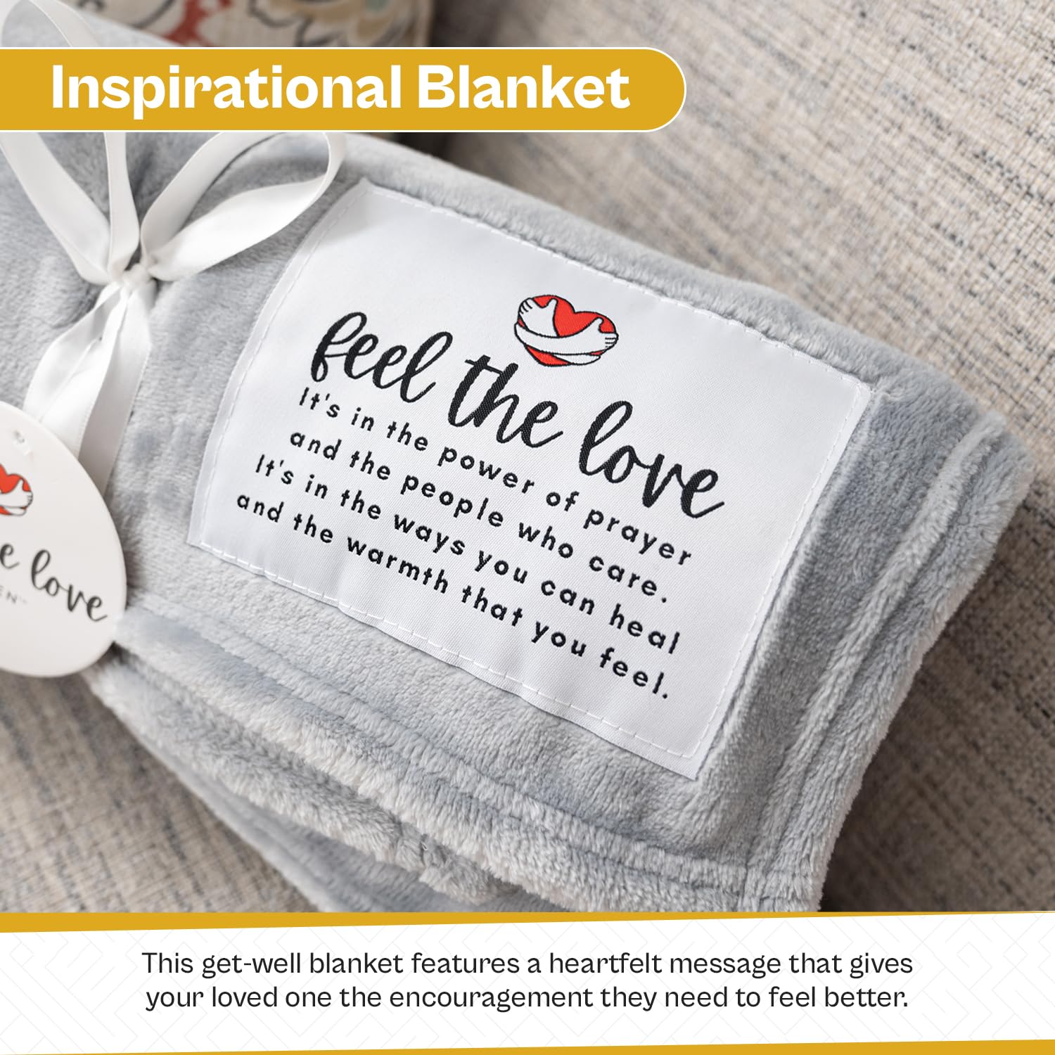 Solsken Home Get Well Blanket OEKO-TEX Safe for skin tag.