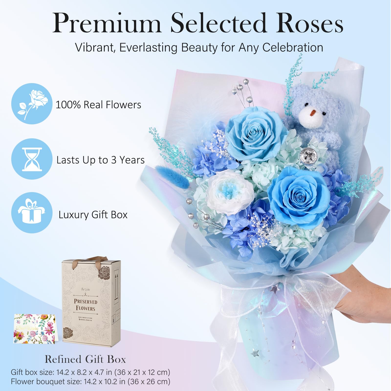 SOLUNOX luxury gift box packaging presents a ready-to-give bouquet.