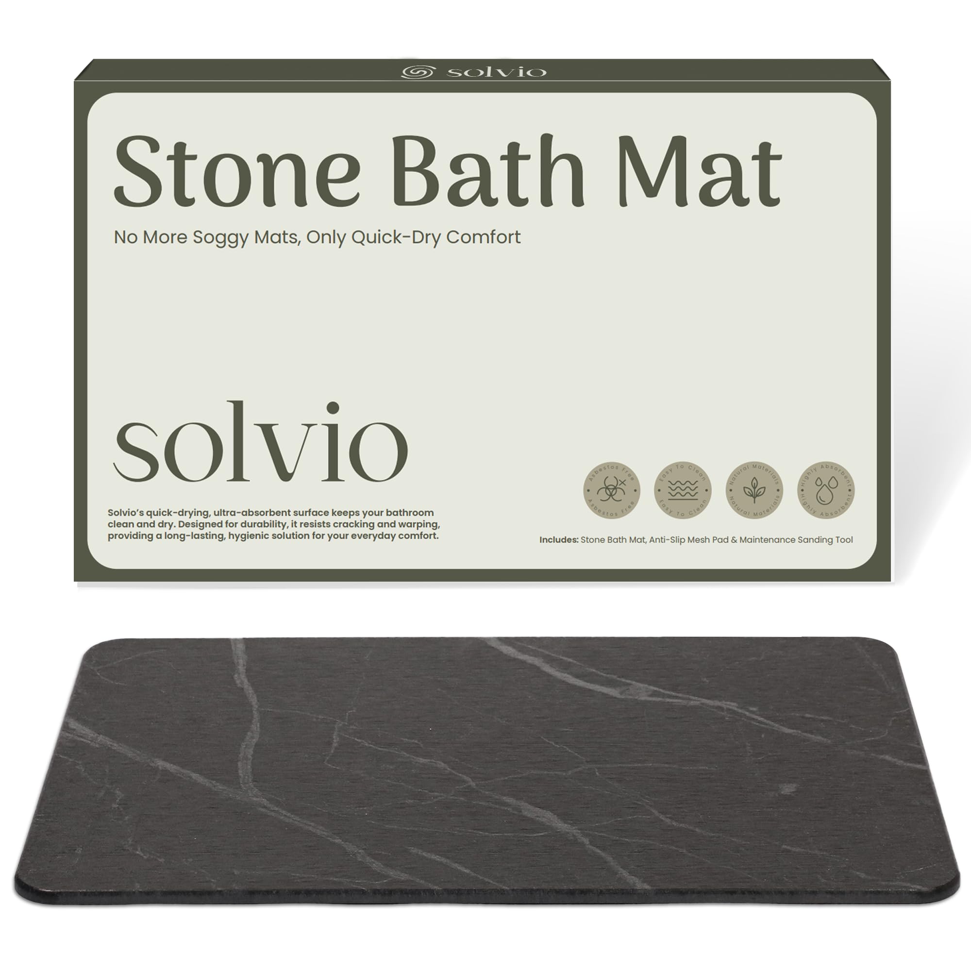 Solvio non-slip bath mat provides secure grip for family safety.