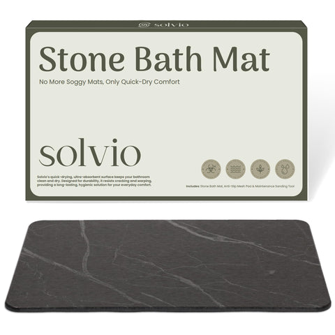 Solvio non-slip bath mat provides secure grip for family safety.