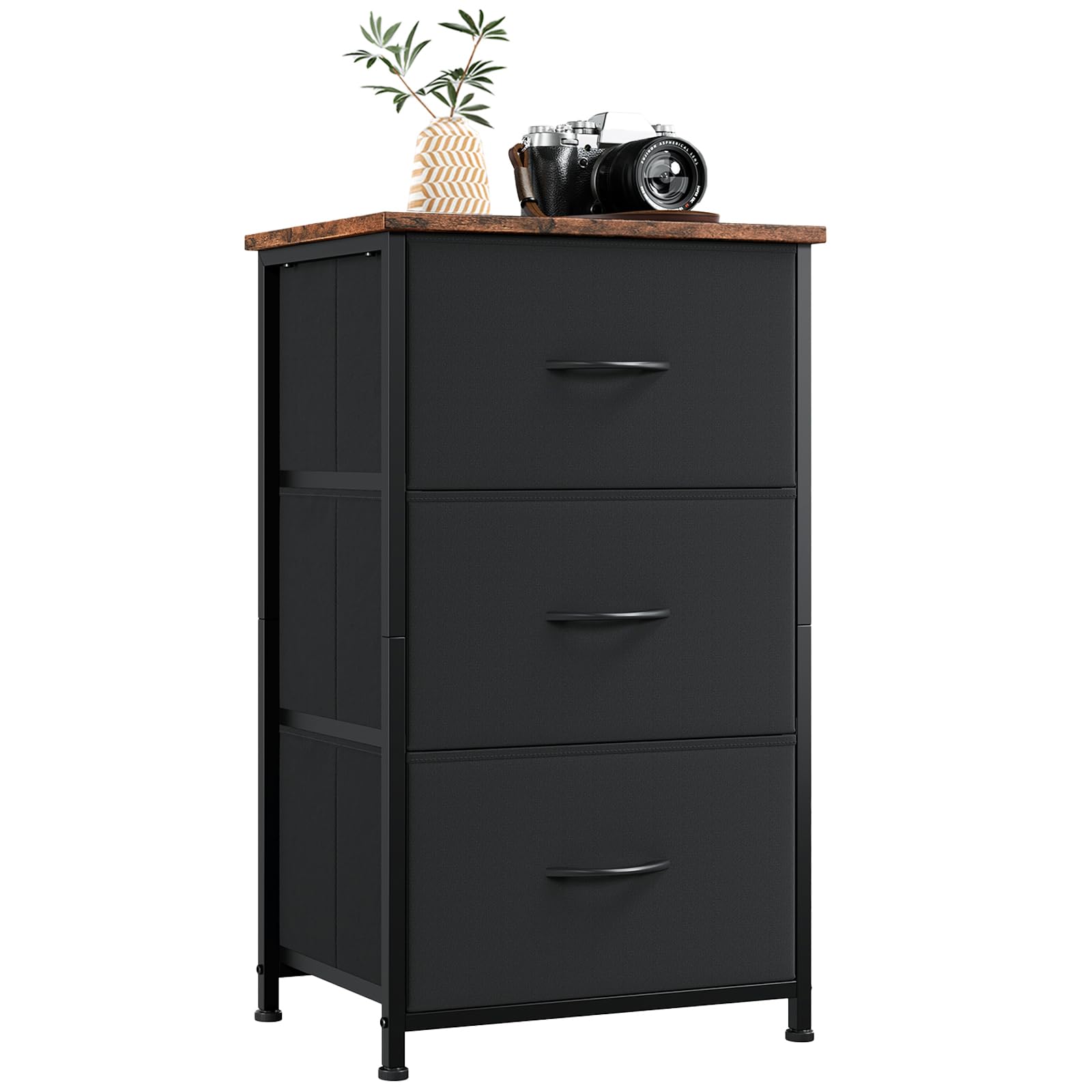 Somdot 3-drawer dresser front view for compact bedroom storage.