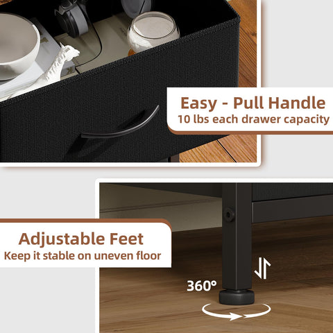 Somdot dresser in black rustic brown enhances any bedroom or living space.
