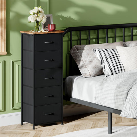Somdot dresser featuring removable fabric bins for versatile closet organization.