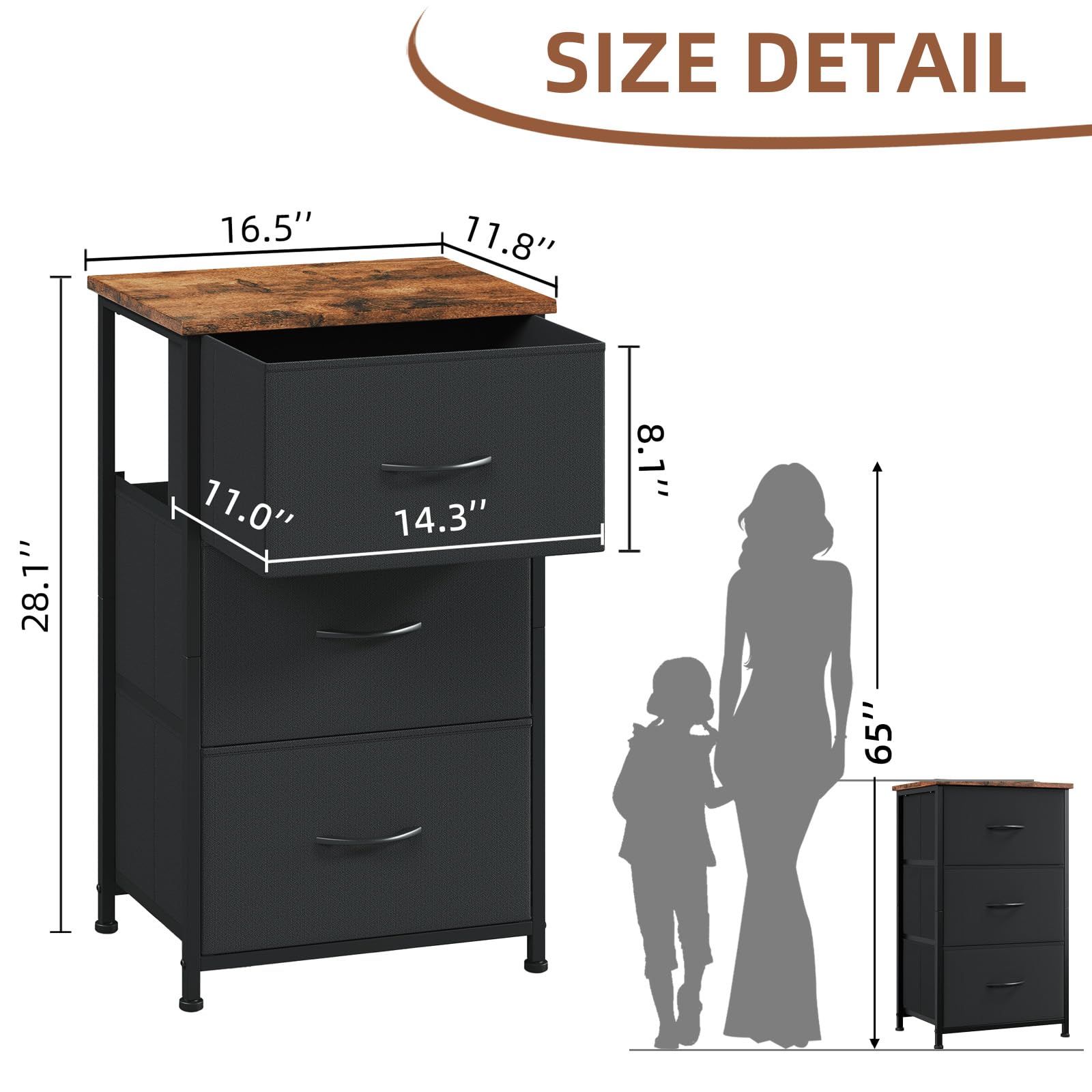 Somdot dresser side profile highlighting slim footprint and versatility.