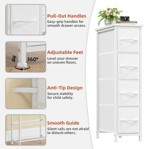 Somdot closet setup with slim dresser adding extra folded item space.