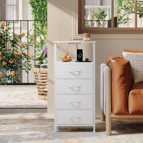 Somdot nightstand fits bedrooms or dorm rooms with tidy storage