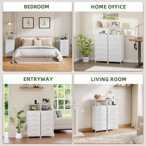 Somdot white nightstand suitable for bedroom, dorm, or entryway spaces