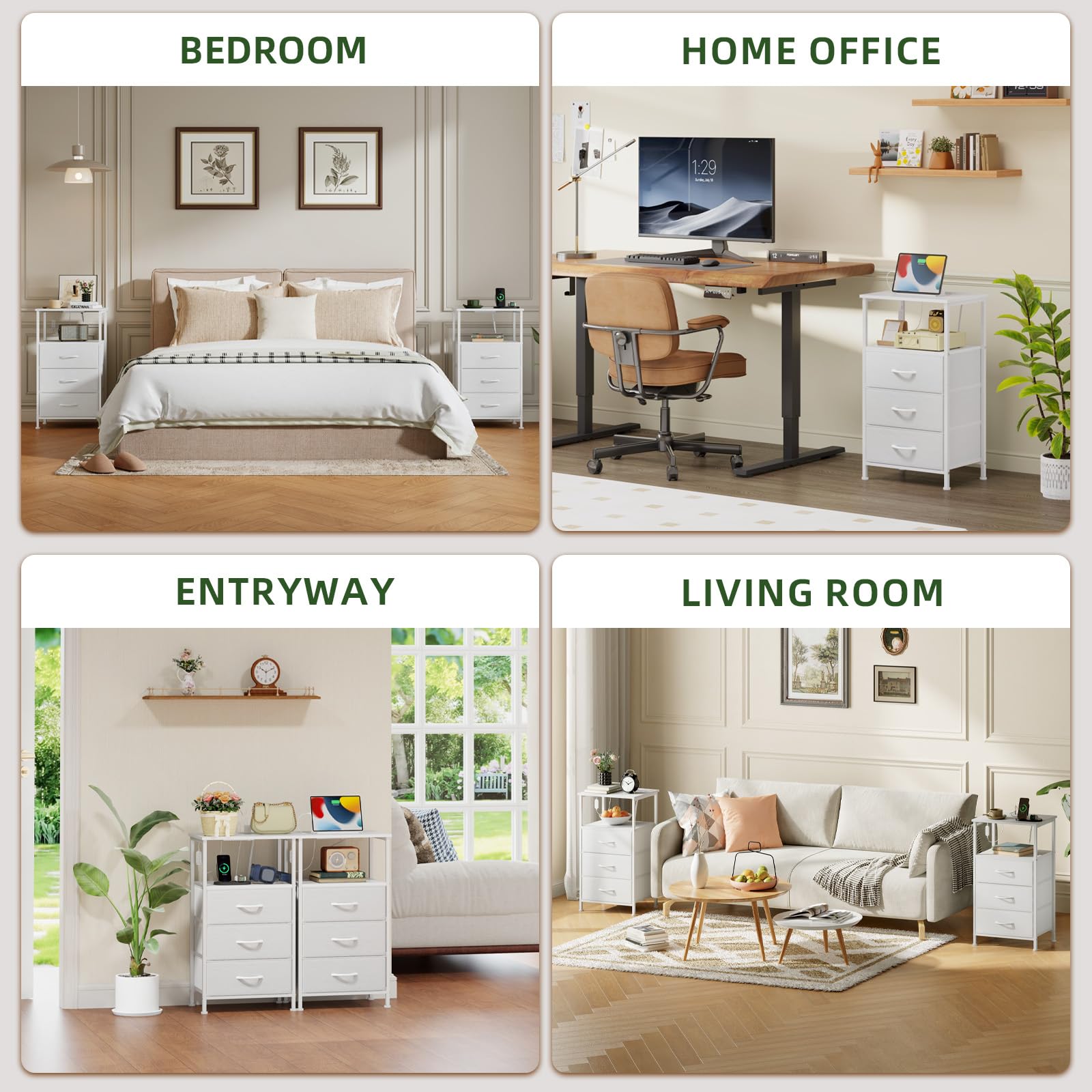 Somdot tall nightstand fits bedrooms, dorms, and entryways for tidy spaces.