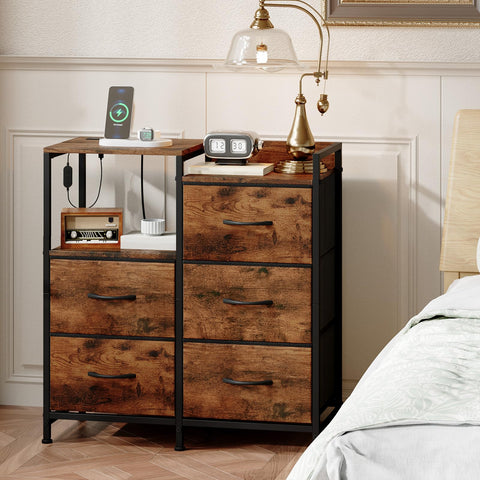 Somdot nightstand easy assembly with labeled parts and clear instructions.