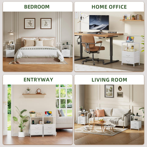 Somdot nightstand storage fits small spaces like entryways or dorm rooms.