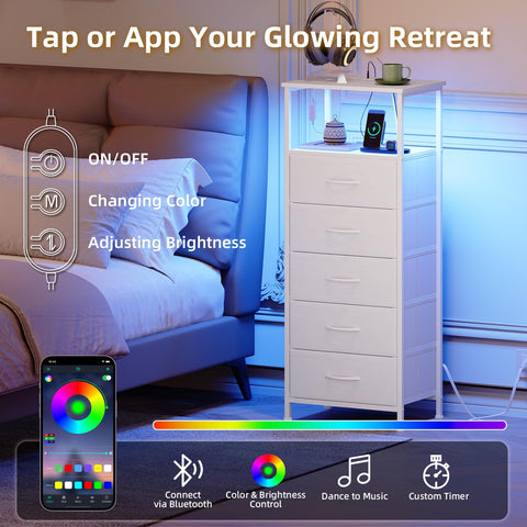 Somdot nightstand fabric-drawer-bins keep items neatly organized