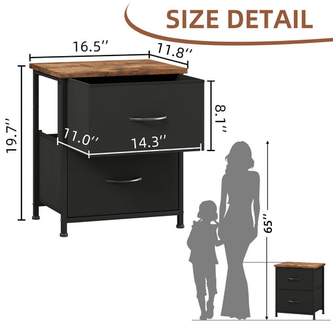 Somdot nightstand fabric drawers closeup highlights soft, organized storage.