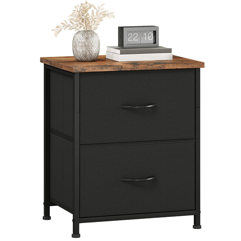 Somdot nightstand front view with two drawers for compact bedside storage.