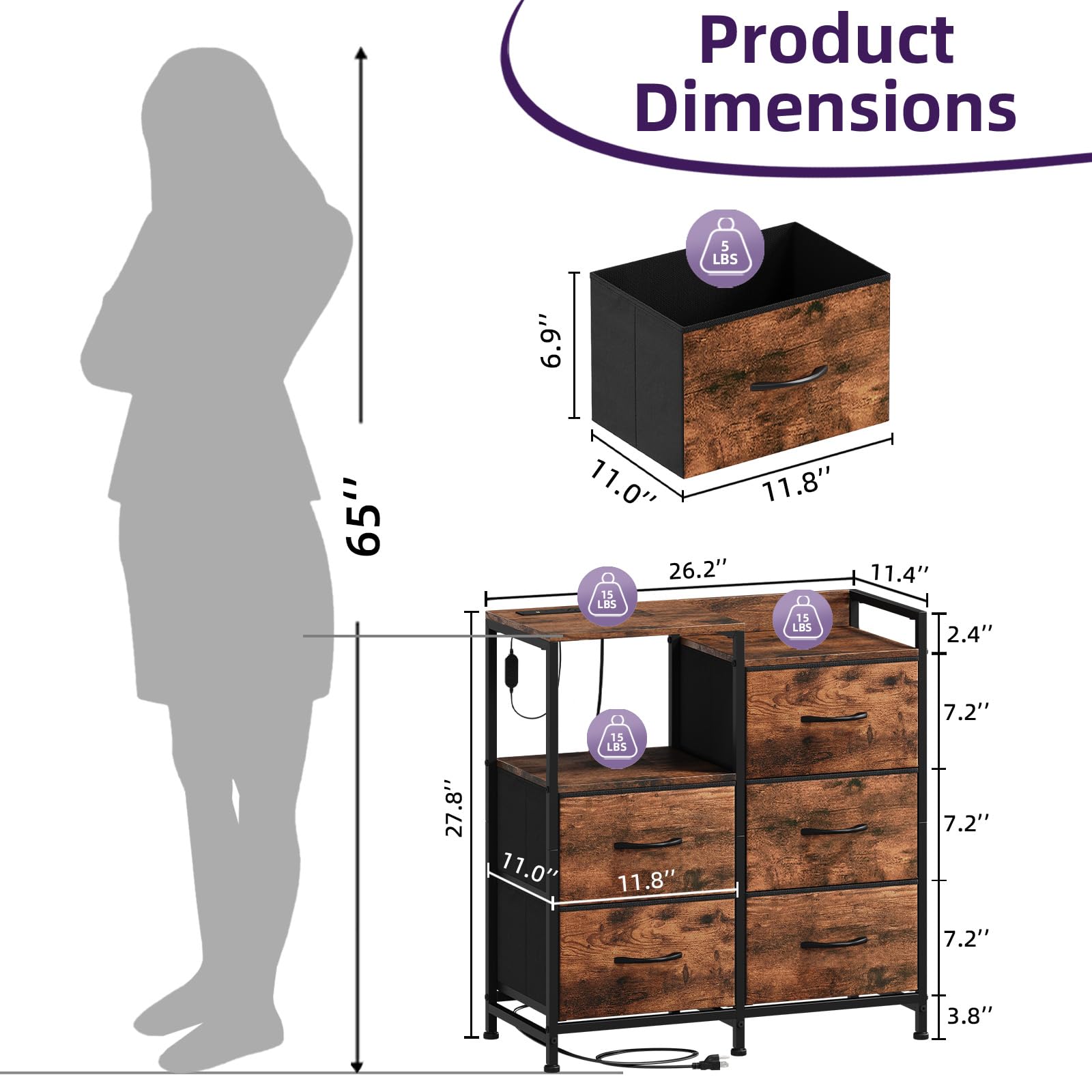 Somdot nightstand LED ambient light creates a soft nighttime mood.