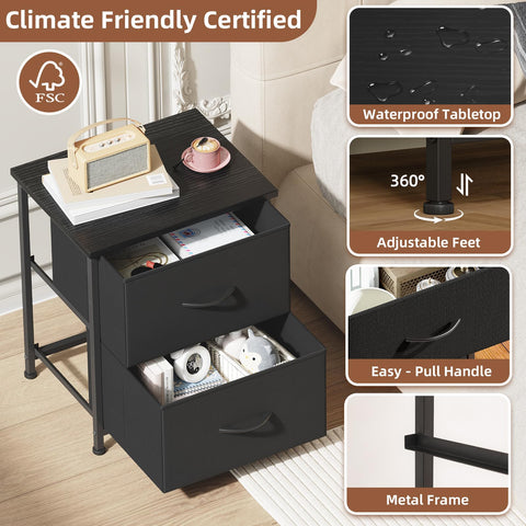Somdot nightstand in a real room shows versatile bedside solution.