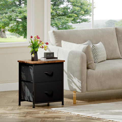 Somdot nightstand top surface with lamp adds warm decor.