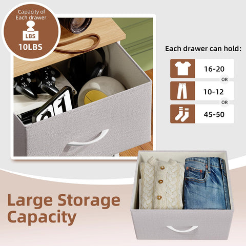 Somdot tall dresser ash grey with removable fabric bins for closet organization
