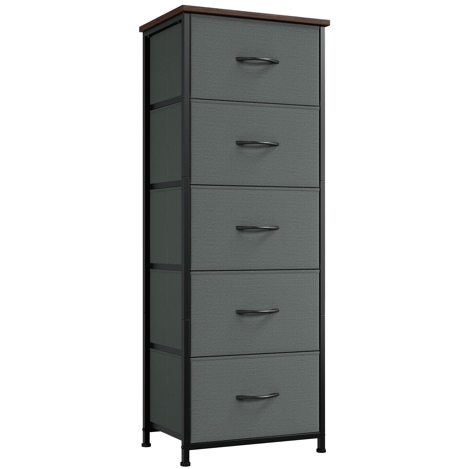 Somdot tall dresser charcoal front for a compact bedroom storage solution.