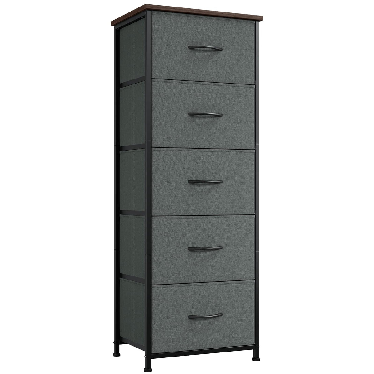 Somdot tall dresser charcoal front for a compact bedroom storage solution.