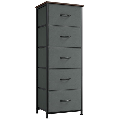 Somdot tall dresser charcoal front for a compact bedroom storage solution.