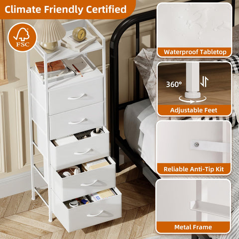 Somdot tall dresser labeled parts aid straightforward assembly.