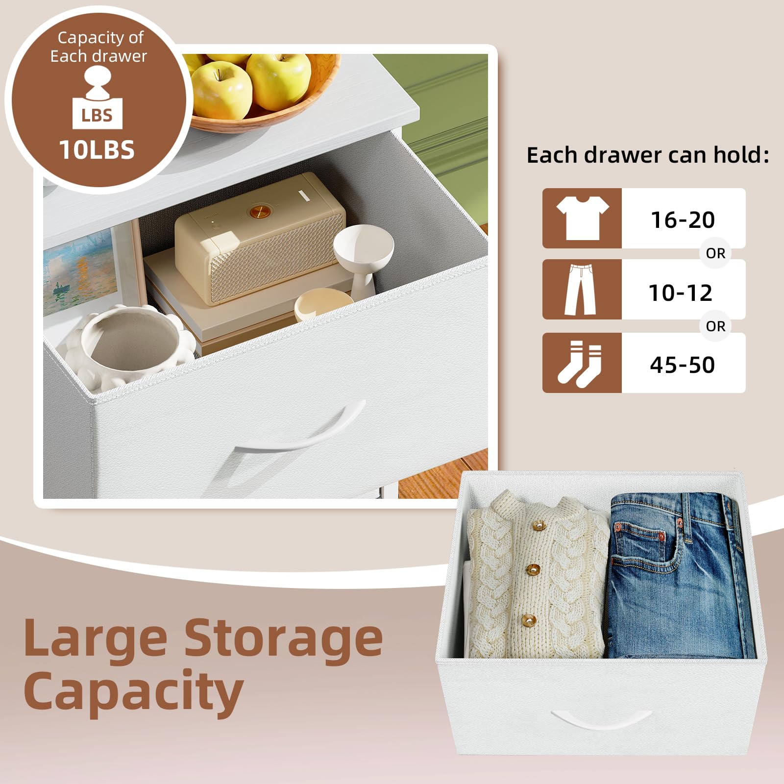Somdot dresser placed in living room for extra storage and decor.