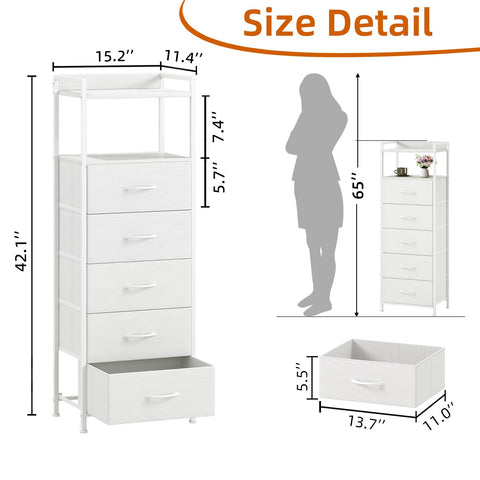 Somdot tall dresser wood board structure highlights sturdy frame and base.