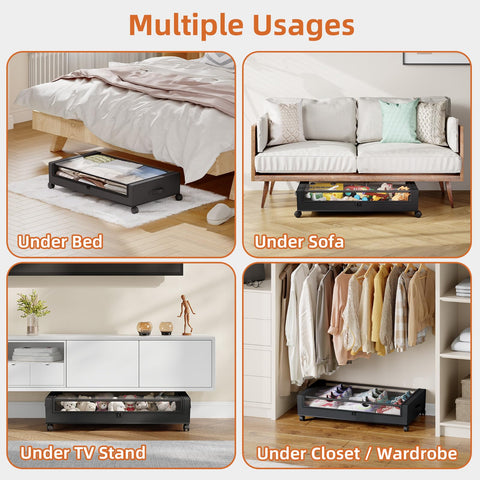 Somdot under-bed storage adapts as a closet drawer for shoes or toys.
