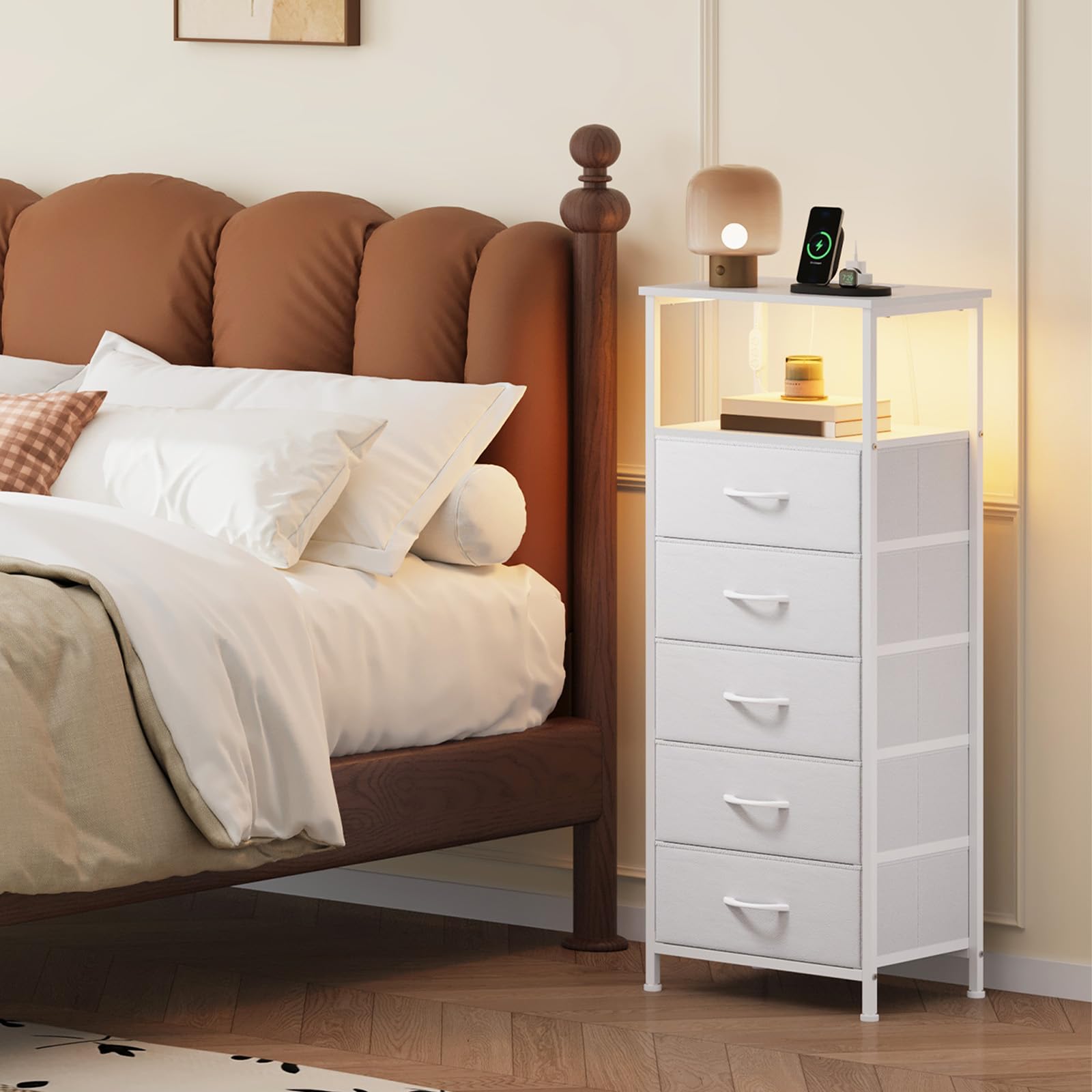 Somdot white nightstand LED light strip for ambient bedroom lighting