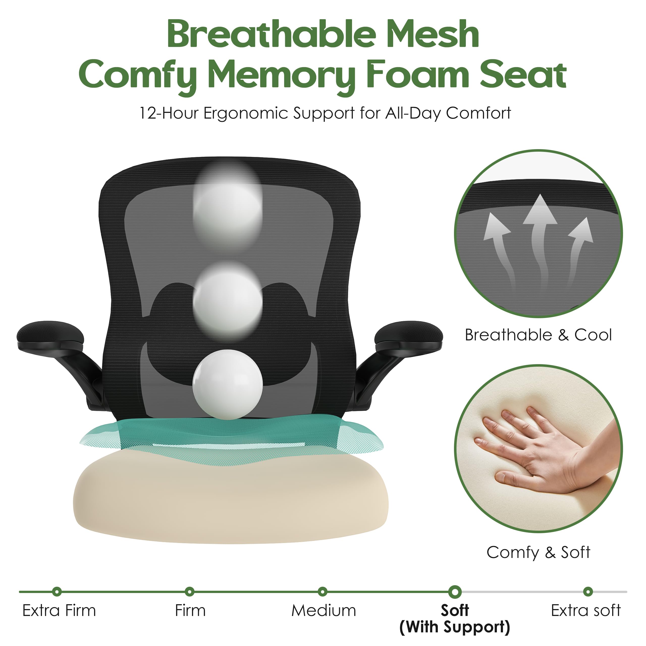 SOMEET 3D lumbar adjustment to fine-tune back support precisely.