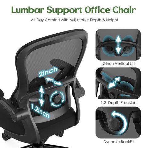 SOMEET chair showing flip-up armrests for space-saving storage.