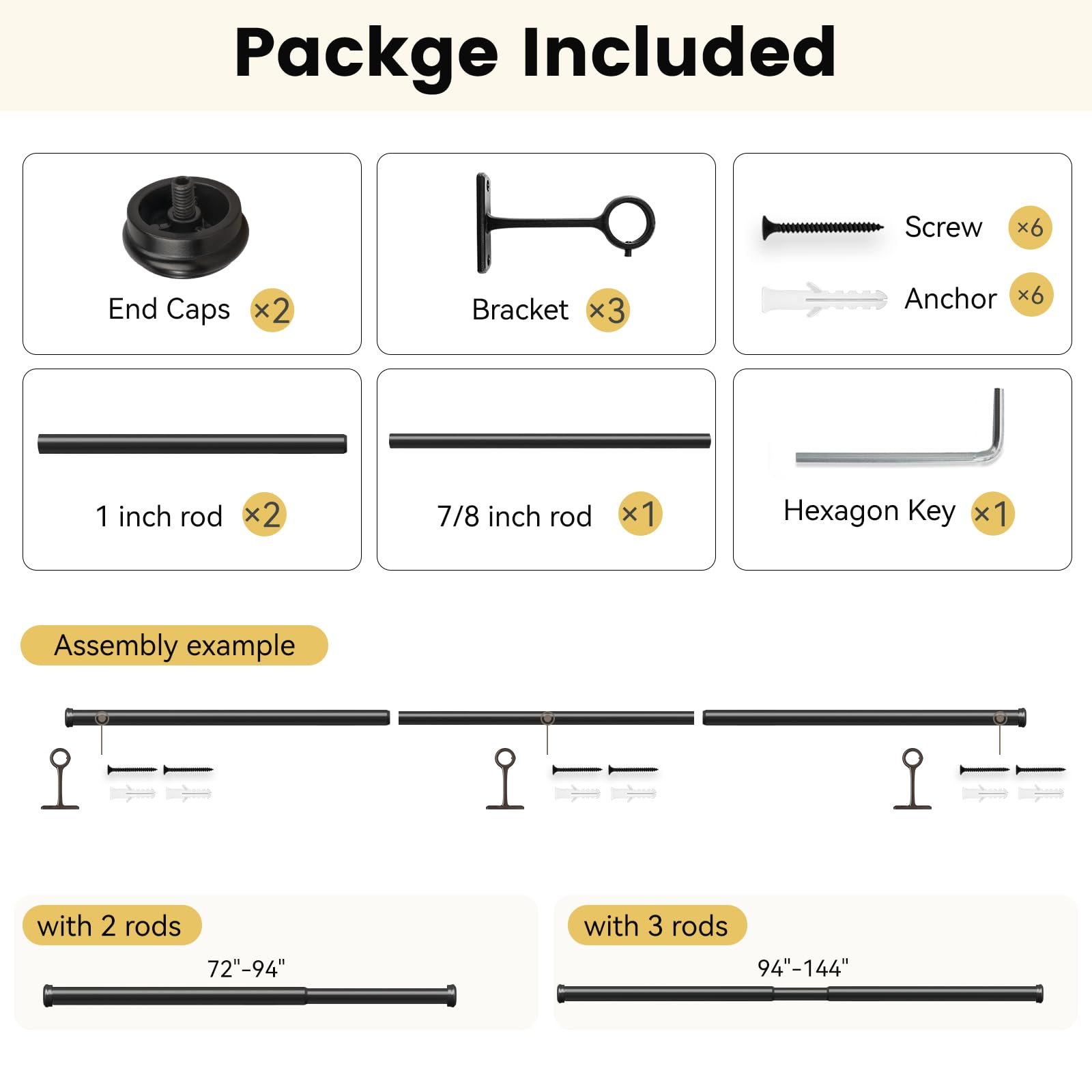 SOMINS easy-install hardware speeds up ready-to-use curtain rod setup.