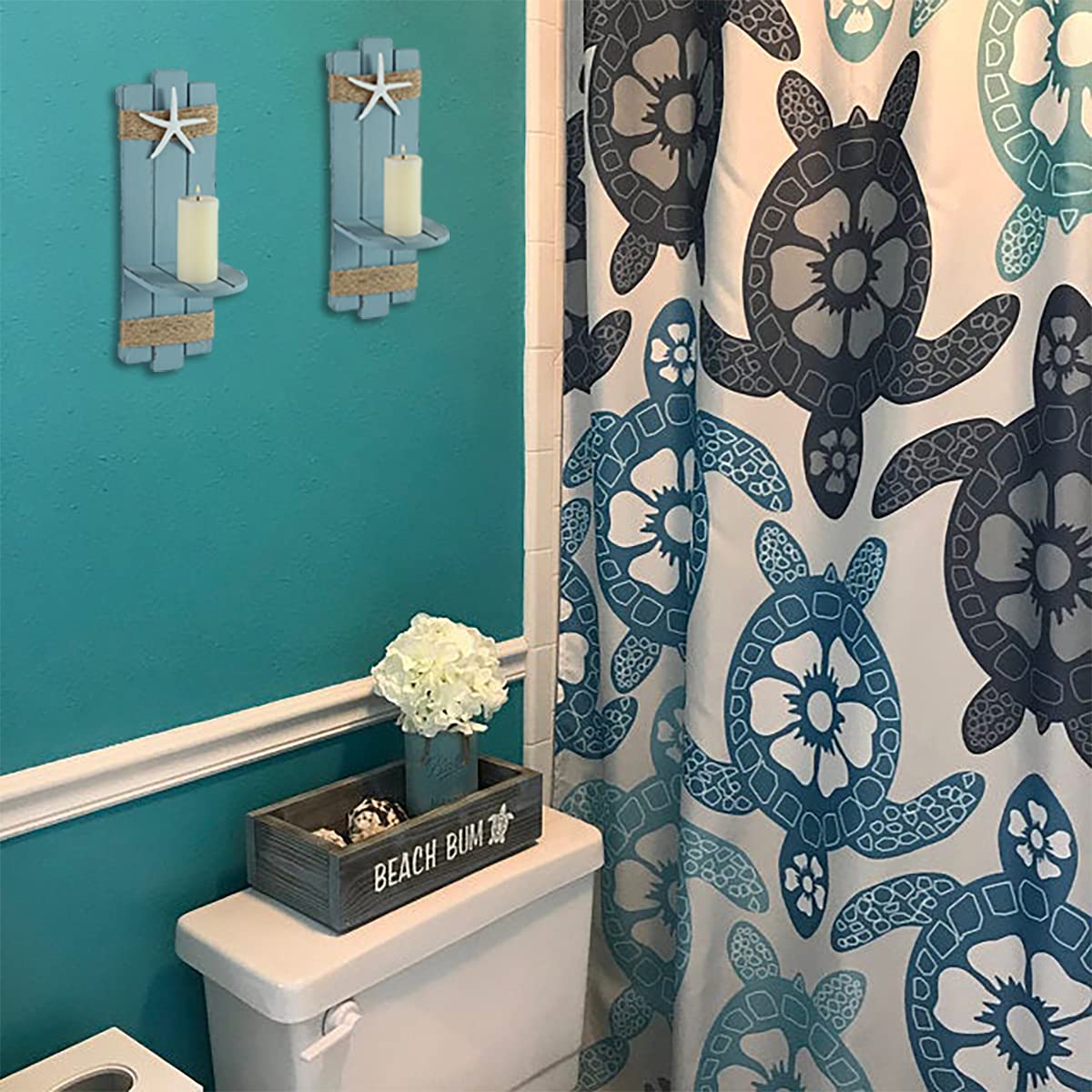 SOMTO Beach Starfish Wall Sconce bathroom display enhances coastal decor