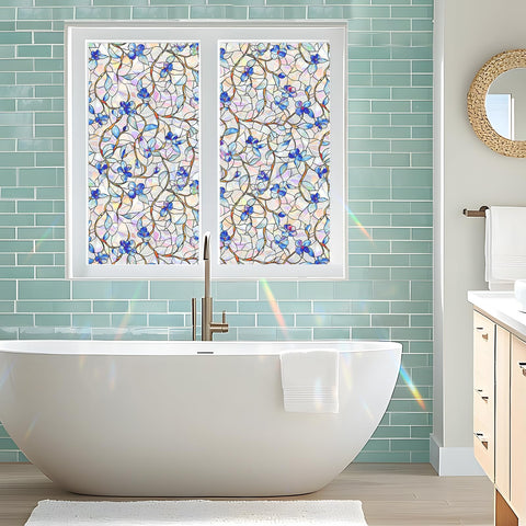 Somwise Botanical pattern adds blue and purple floral detail to interiors.