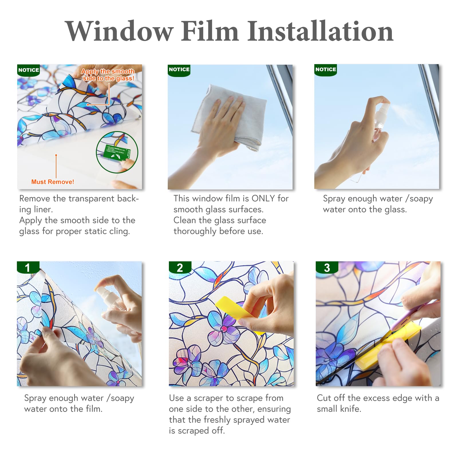 Somwise Rainbow Window Film enhances glass doors and car windows with color