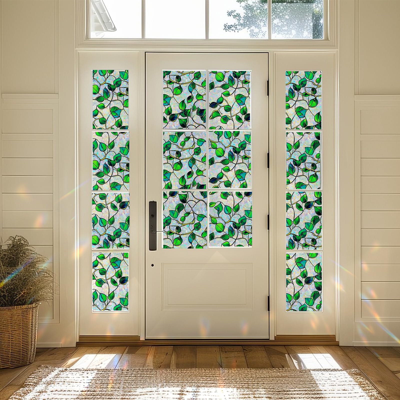 somwise Rainbow Window Film day and night privacy on glass door