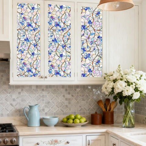 Somwise Rainbow Window Film installs in minutes with renter-friendly static cling.